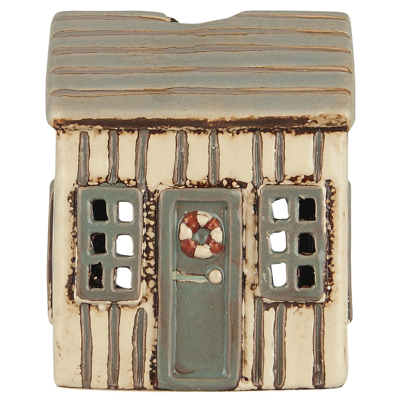 Latarenka domek na tealight Løkken cream w/grey door Ib Laursen