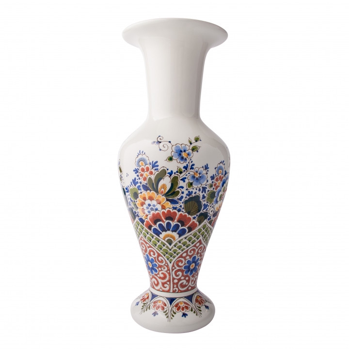 Wazon Foral Coloured Heinen Delfts Blauw, 37.5 cm
