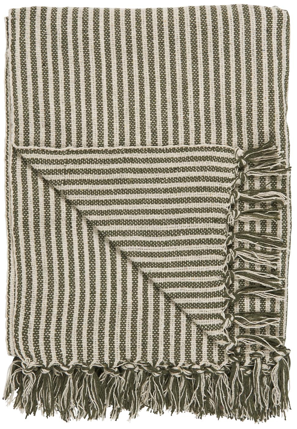 Koc/pled olive wide stripes Ib Laursen